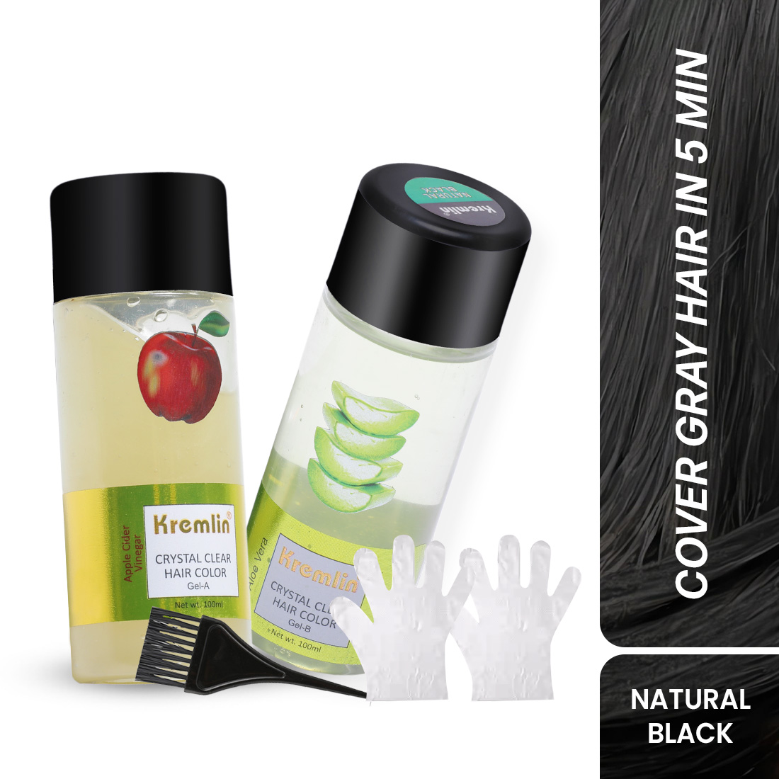 Natural Black Hair Color Apple Aloe Vera 1